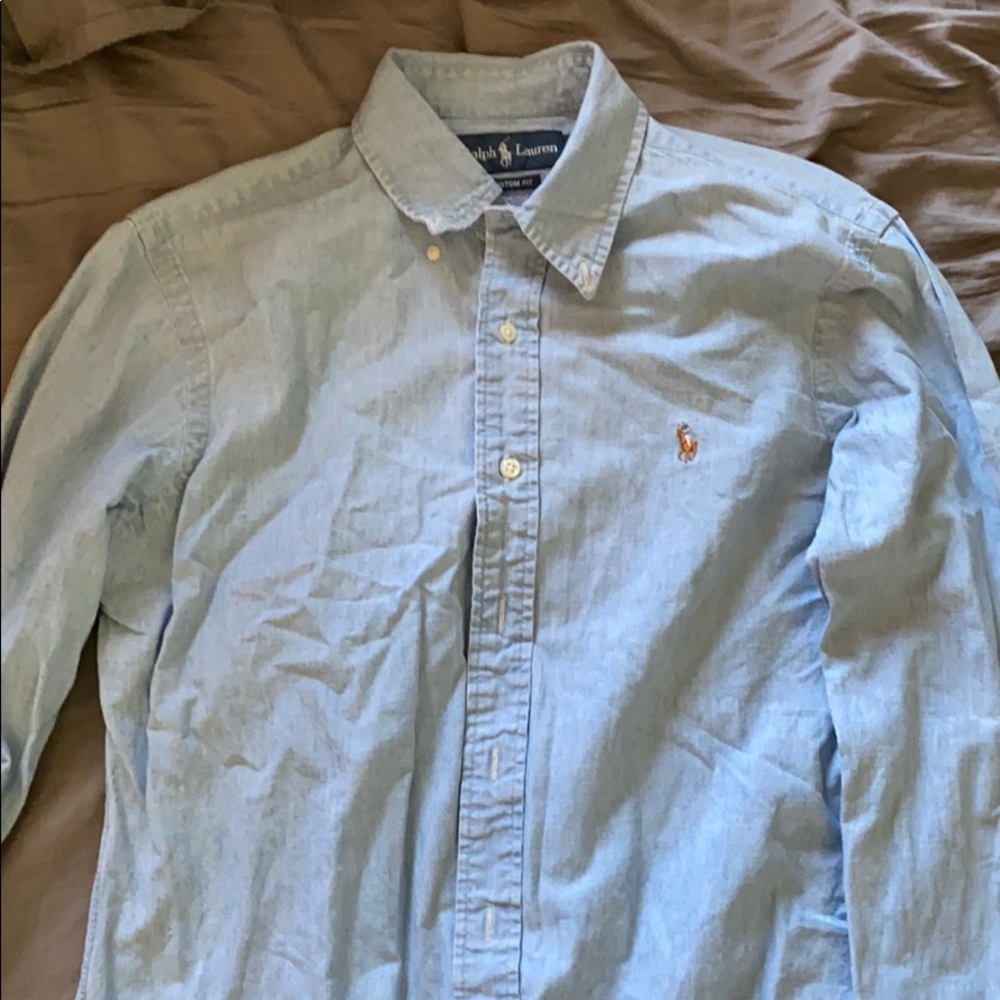 Men’s Denim Style Polo Button Down